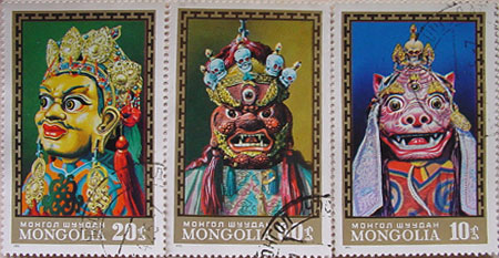 Mongolian Mask Stamps