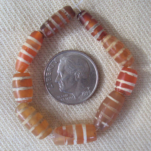 人気ブランドランキング Nine - Beads Antique Tibetan Ancient Beads Carnelian Etched とんぼ玉